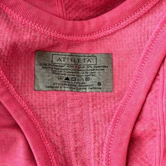 Athleta Ruched Tank Top Hot Pink Size Small - Picture 6 of 7